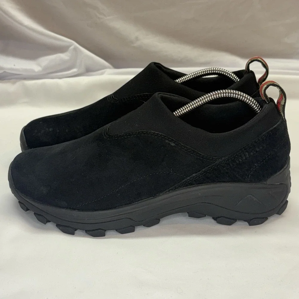 Merrell Winter Moc 3 Mens Slip On Hiking Shoe Suede Size 8.5 Black